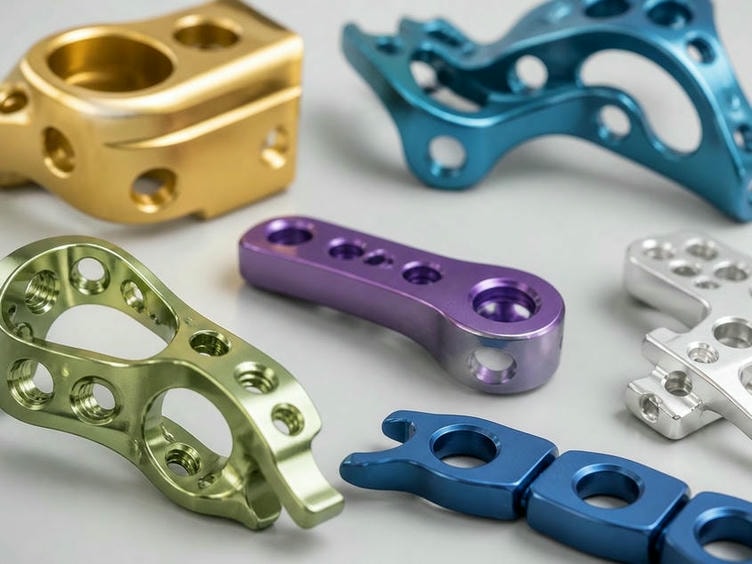 Anodized aluminum components for robotics and automation